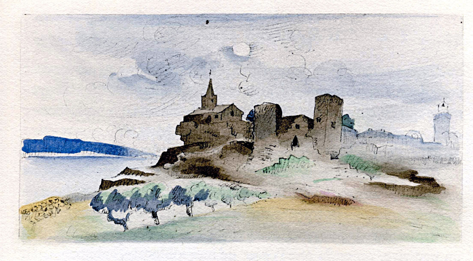 Aquarelle 13 de Gernez pour l'édition de luxe du Chemin de Paradis en 1927