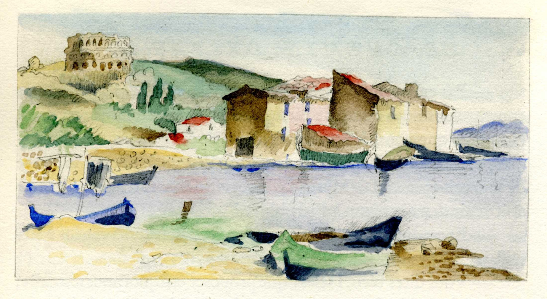 Aquarelle 8 de Gernez pour l'édition de luxe du Chemin de Paradis en 1927