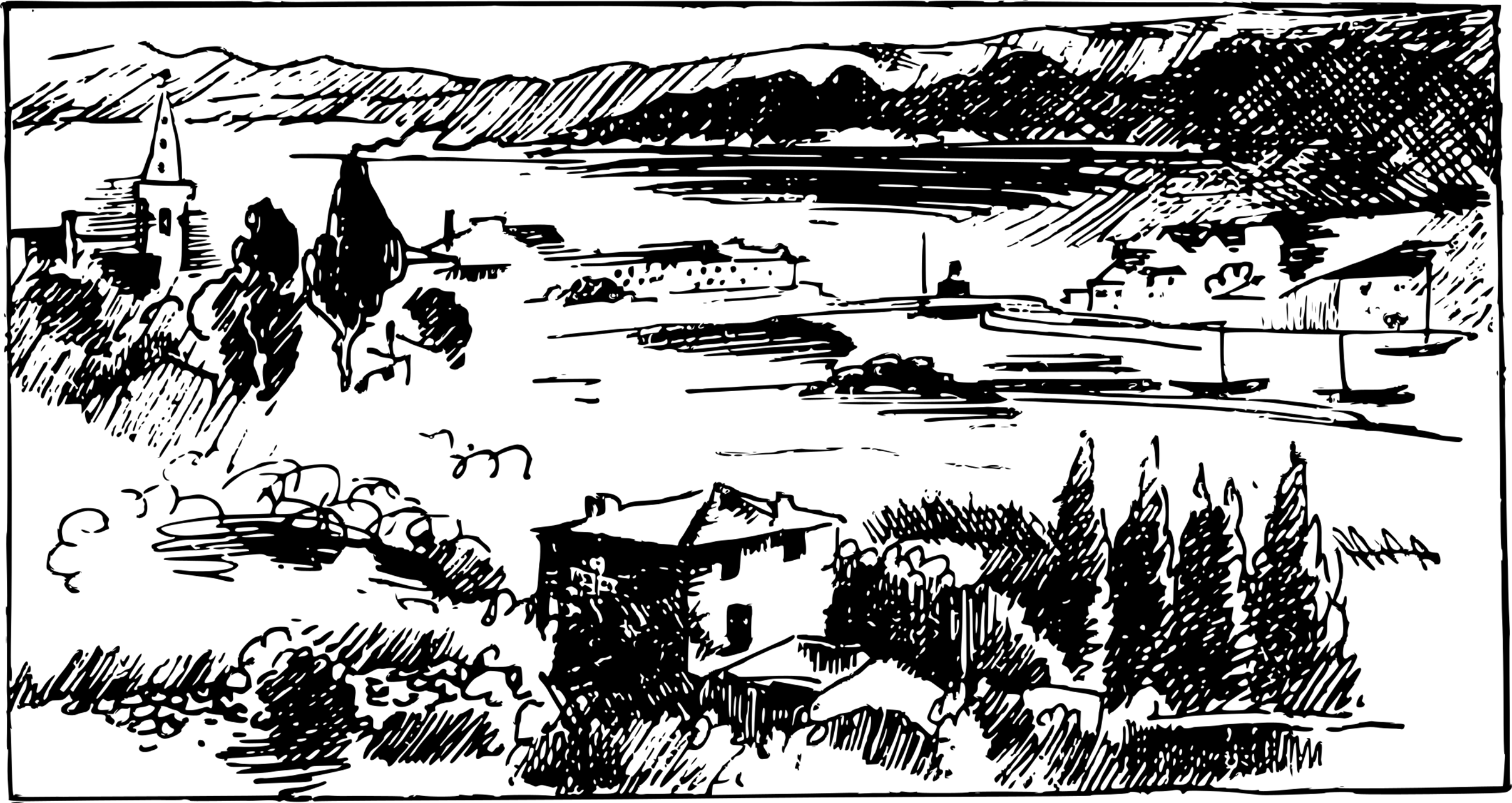 Illustration de Gernez pour le premier chapitre des Secrets du Soleil de Charles Maurras (1929).